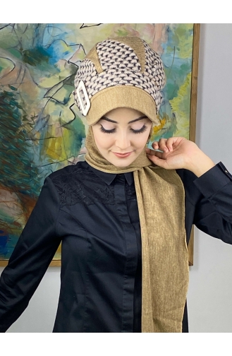 على استعداد لارتداء التوربان كراميلي 274EYL22ŞPK-01