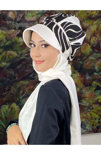 White Ready to Wear Turban 204EYL22ŞPK-01