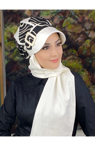 White Ready to Wear Turban 204EYL22ŞPK-01