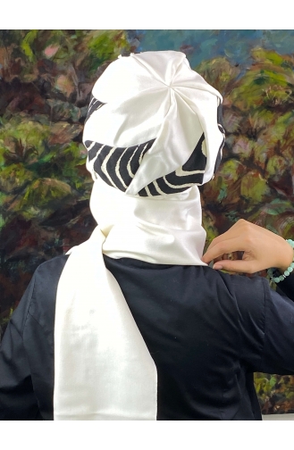 White Ready to Wear Turban 204EYL22ŞPK-01
