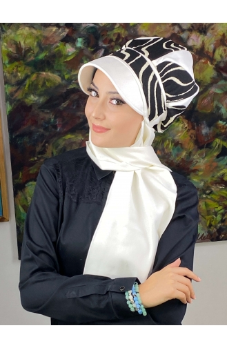 White Ready to Wear Turban 204EYL22ŞPK-01