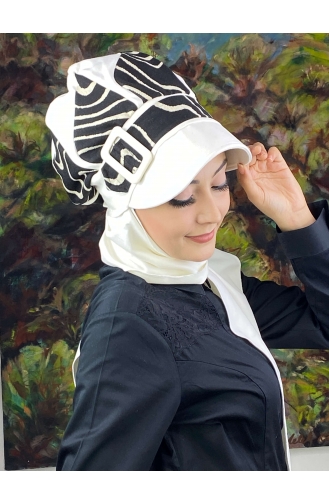 White Ready to Wear Turban 204EYL22ŞPK-01