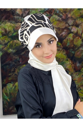 White Ready to Wear Turban 204EYL22ŞPK-01