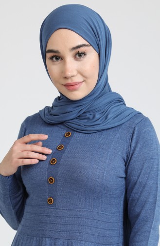 Trikot geknöpftes Kleid 3327-08 Indigo 3327-08