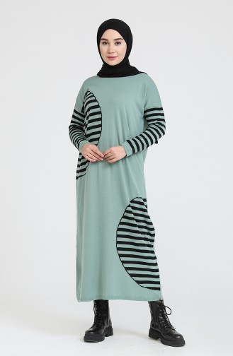 Robe Hijab Vert noisette 3358-04