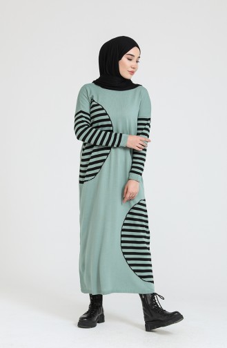 Green Almond Hijab Dress 3358-04