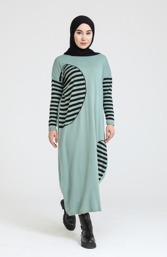 Green Almond Hijab Dress 3358-04