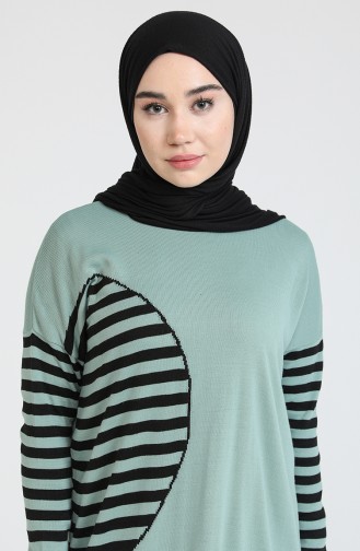 Unreife Mandelgrün Hijab Kleider 3358-04