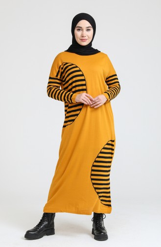 Mustard Hijab Dress 3358-05