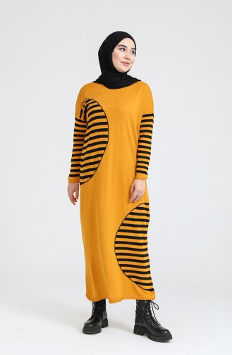 Mustard Hijab Dress 3358-05