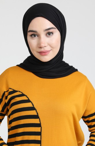 Senf Hijab Kleider 3358-05