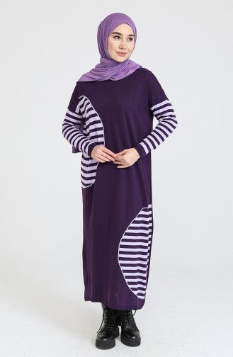 Purple Hijab Dress 3358-11