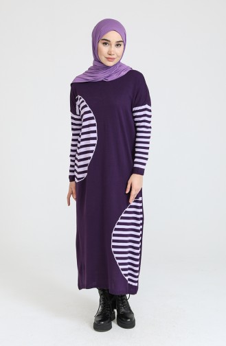 Purple Hijab Dress 3358-11