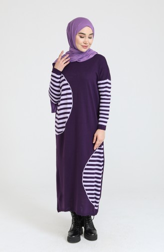 Purple Hijab Dress 3358-11