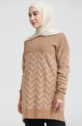 Triko Tunik 0001-06 Sütlü kahve