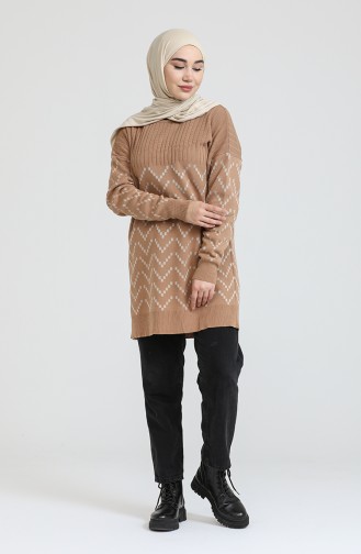 Triko Tunik 0001-06 Sütlü kahve