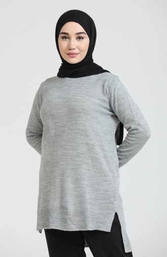 Triko Asimetrik Tunik 0003-02 Gri