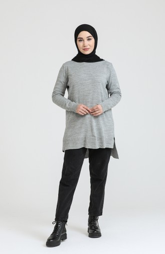 Triko Asimetrik Tunik 0003-02 Gri