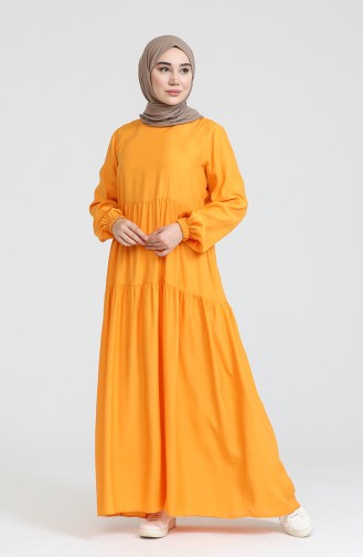 Yellow Hijab Dress 1816-01