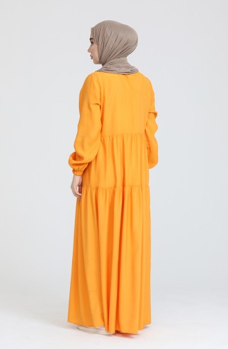 Büzgülü Elbise 1816-01 Sarı