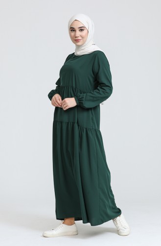 Robe Hijab Vert Foncé 1816-02