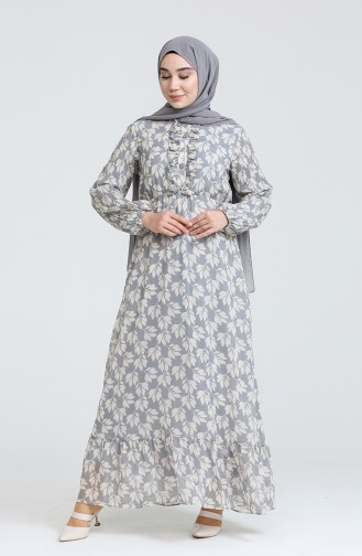Beige Hijab Dress 1056-008