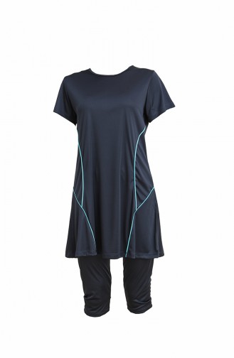 Dunkelblau Hijab Badeanzug 015-02