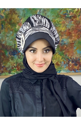 Schwarz Praktischer Turban 354EYL22ŞPK-01