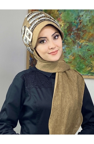 Milk Coffee Ready to Wear Turban 364EYL22ŞPK-01