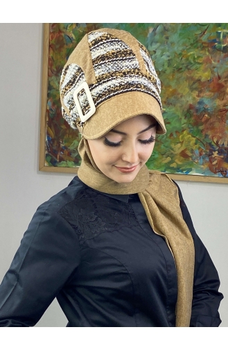 Milk Coffee Ready to Wear Turban 364EYL22ŞPK-01