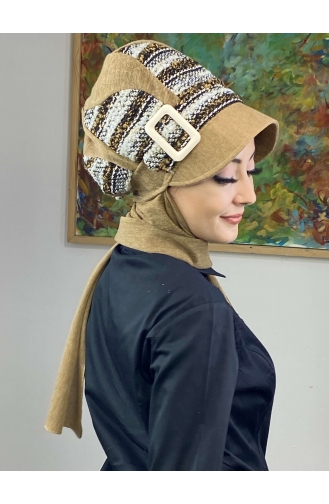 Milk Coffee Ready to Wear Turban 364EYL22ŞPK-01