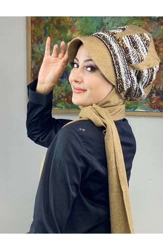 Milk Coffee Ready to Wear Turban 364EYL22ŞPK-01