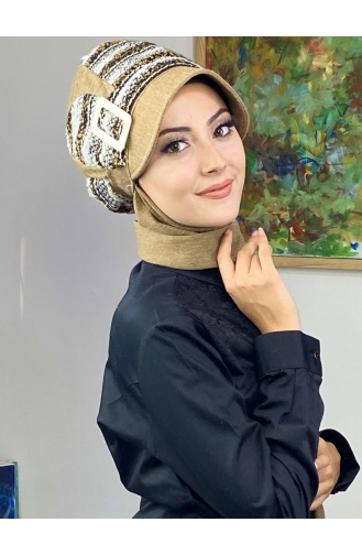 Milk Coffee Ready to Wear Turban 364EYL22ŞPK-01