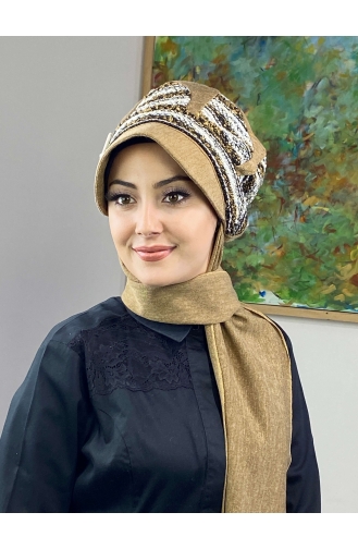Milk Coffee Ready to Wear Turban 364EYL22ŞPK-01