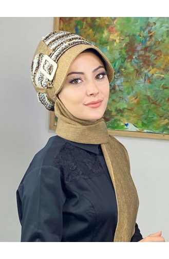Milk Coffee Ready to Wear Turban 364EYL22ŞPK-01