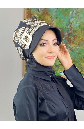 Black Ready to wear Turban 364EYL22ŞPK-02