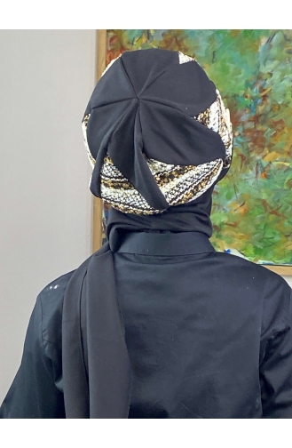 Black Ready to Wear Turban 364EYL22ŞPK-02