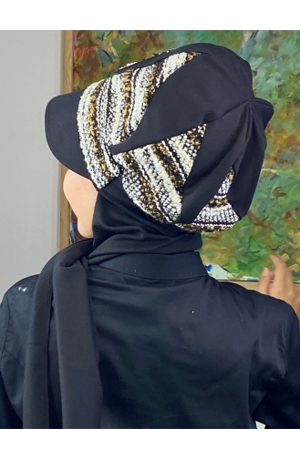 Black Ready to Wear Turban 364EYL22ŞPK-02