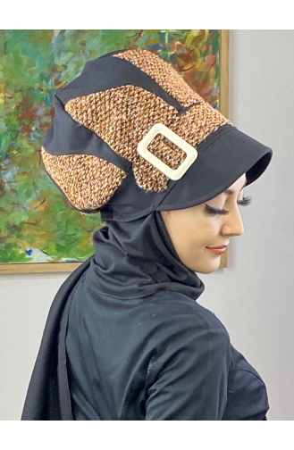 Black Ready to wear Turban 364EYL22ŞPK-03