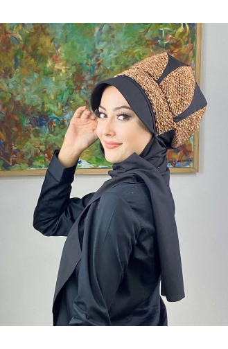 Black Ready to Wear Turban 364EYL22ŞPK-03