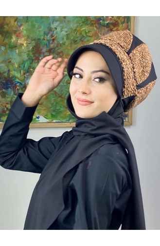 Black Ready to wear Turban 364EYL22ŞPK-03