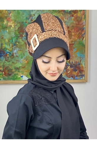 Black Ready to wear Turban 364EYL22ŞPK-03