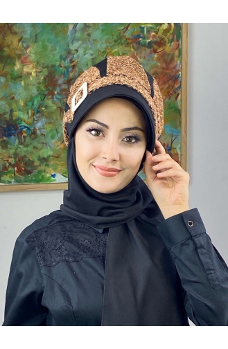 Black Ready to wear Turban 364EYL22ŞPK-03