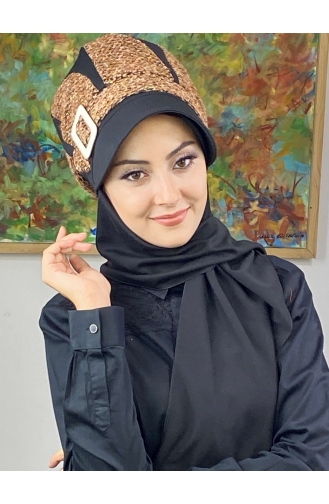 Black Ready to wear Turban 364EYL22ŞPK-03