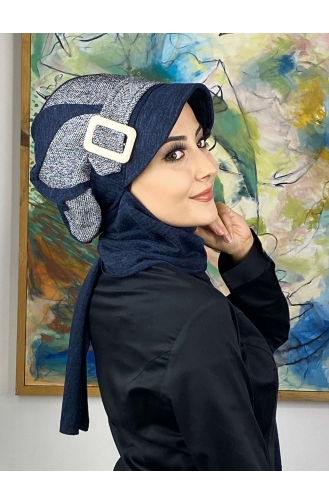 Blue Ready to Wear Turban 334EYL22ŞPK-01