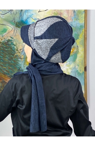 Blue Ready to Wear Turban 334EYL22ŞPK-01