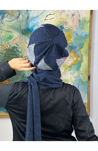 Blue Ready to Wear Turban 334EYL22ŞPK-01