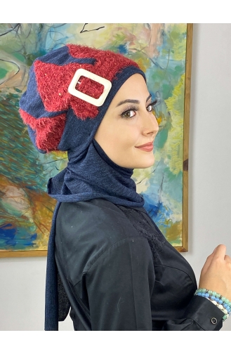 Navy Blue Ready to Wear Turban 394EYL22ŞPK-01