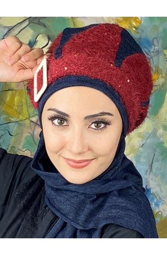 Navy Blue Ready to Wear Turban 394EYL22ŞPK-01