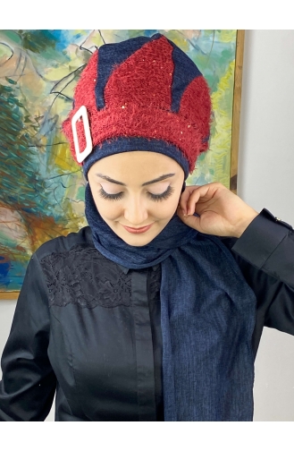 Navy Blue Ready to Wear Turban 394EYL22ŞPK-01